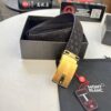 Top-Quality Original Leather Belt, Genuine Hong Kong Duty-Free T Gift Box (NXP Hangtag with Authenticity Chip Recognizable on Official Website), Montblanc Stainless Steel Hardware, Automatic Star Buckle Series, High-Ion Plating for Fade Resistance: Zegna