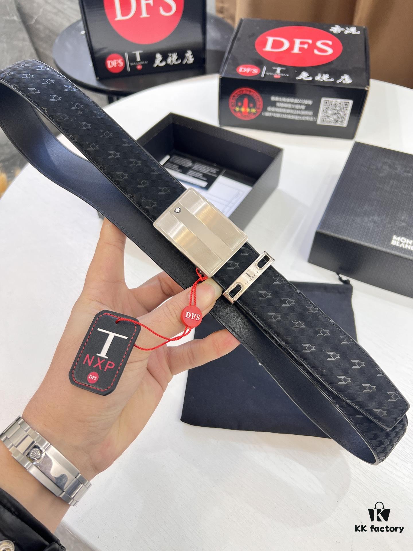 Top-tier Genuine Leather Belt, Original Factory Hong Kong Duty-Free T Gift Box (NXP Hang Tag with Verifiable Anti-Counterfeit Chip Recognizable on Official Website), Montblanc Stainless Steel Hardware, Automatic Star Buckle Series, High-Ion Plating for Fade Resistance: Zegna