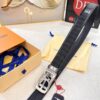 Louis Vuitton Automatic Buckle Belt, Genuine Crocodile-Textured Top-Layer Imported Leather, 3.5cm Width, Luxury Business Formal Belt with NXP Anti-Counterfeit Chip