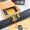 Top-Tier Louis Vuitton LV Belt, Authentic Stainless Steel Hardware, French Box Calf Leather with Palm Texture, 3.8cm Width