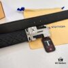 Top-Tier LV Louis Vuitton Belt - Genuine Mold L Letter Polished Stainless Steel Hardware, Inner Buckle Design, 3.8cm Width, French Imported Embossed Cowhide Leather, Hong Kong Duty-Free Premium Gift Box (NXP RFID Tag Verifiable on Official Website, Authentic Anti-Counterfeit Chip)