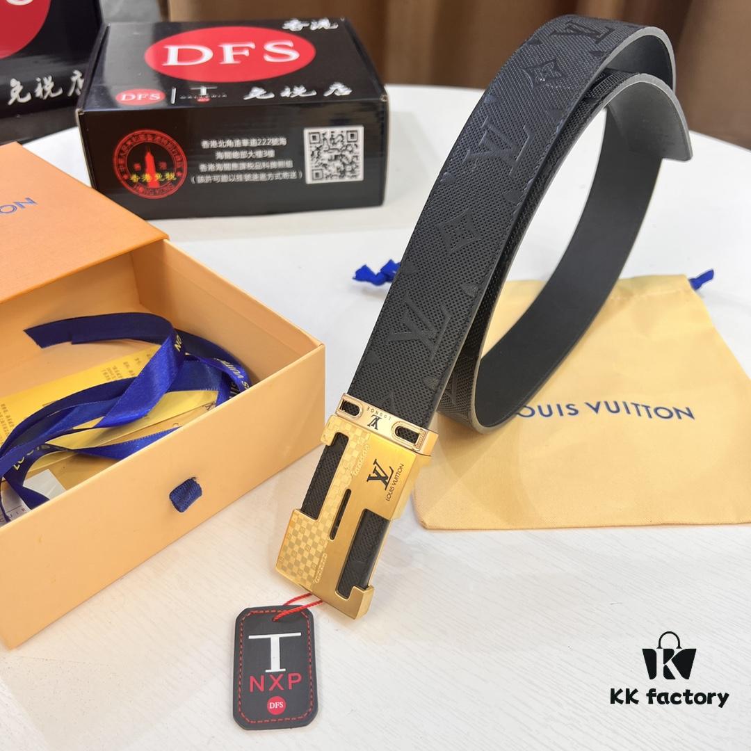 Top-Tier Leather Belt, Original Factory Premium Hong Kong Duty-Free T Gift Box (NXP RFID Tag with Verifiable Authentication Chip)