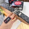 LV Men's Belt, New Arrival, Genuine Cowhide Leather, 3.8cm Width, Original Imported Fabric, Luxury Custom Design