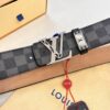 LV Men's Belt, New Arrival, Genuine Cowhide Leather, 3.8cm Width, Original Imported Fabric, Luxury Custom Design