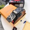 LV Men's Belt, New Arrival, Genuine Cowhide Leather, 3.8cm Width, Original Imported Fabric, Luxury Custom Design