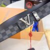 LV Men's Belt, Latest Design, ZP Molded, Synchronized with Original Classic Pattern Fabric, Full-Grain Cowhide Leather, Heavy-Duty Stainless Steel Hardware, 4.0cm Width