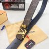 Louis Vuitton LV Men's Belt, Latest Design, ZP Molded, Synchronized with Original Monogram Fabric, Full-Grain Cowhide Leather, Heavy-Duty Stainless Steel Hardware, 4.0cm Width