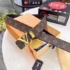 Louis Vuitton LV Men's Belt, Latest Design, ZP Molded, Synchronized with Original Monogram Fabric, Full-Grain Cowhide Leather, Heavy-Duty Stainless Steel Hardware, 4.0cm Width