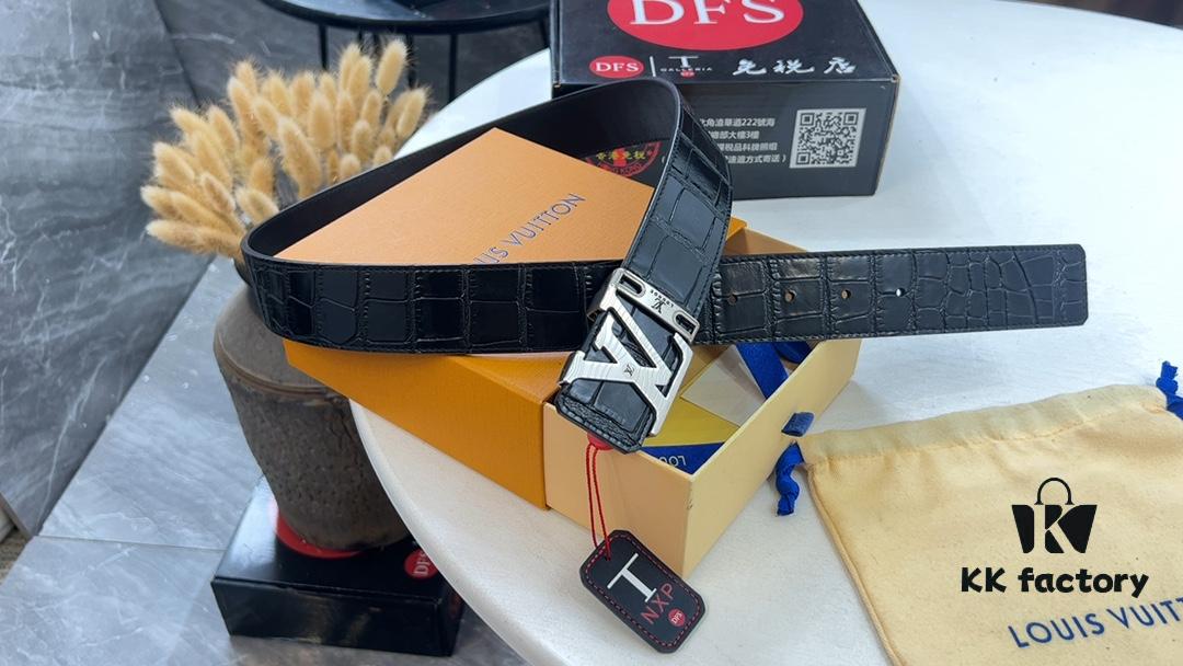 Louis LV Top Grain Crocodile Belly Pattern Leather