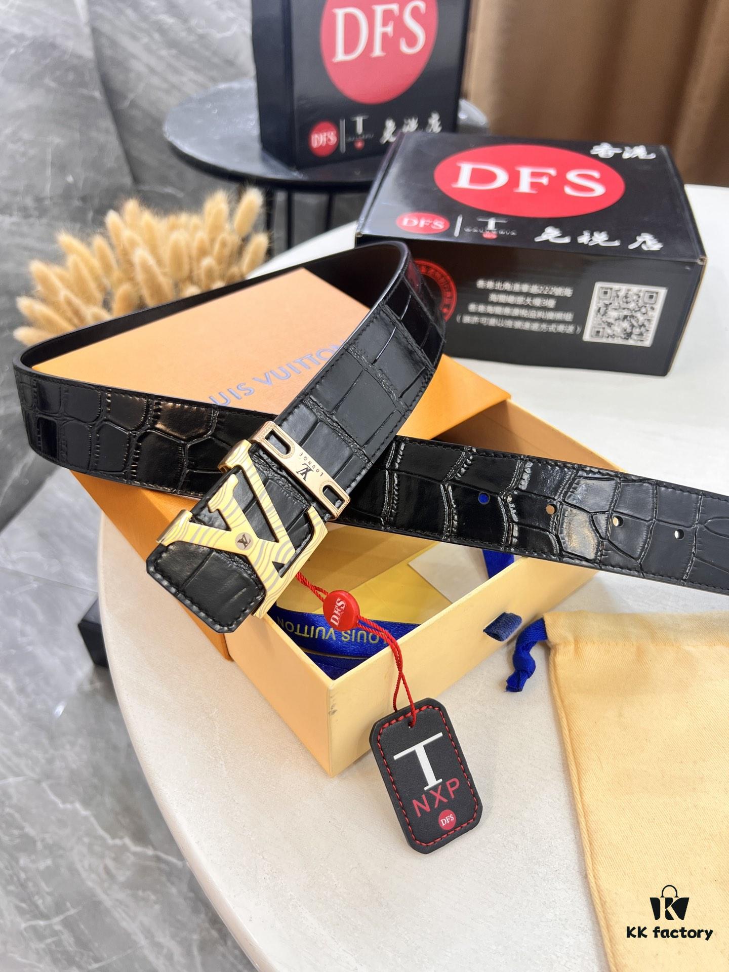 Top-Tier Belt, Original Factory Hong Kong Duty-Free T Gift Box (NXP Hang Tag with Verifiable Official Website RFID Chip)