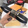 Top-tier Leather Belt, Hong Kong Duty-Free T Gift Box 🎁 (NXP RFID Tag with Official Website Verification, Authentic Anti-Counterfeit Chip) - New LV-Etched Stainless Steel Hardware, Italian Imported Calfskin