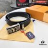 Top-tier Leather Belt, Hong Kong Duty-Free T Gift Box 🎁 (NXP RFID Tag with Official Website Verification, Authentic Anti-Counterfeit Chip) - New LV-Etched Stainless Steel Hardware, Italian Imported Calfskin