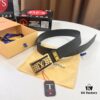 Top-tier Leather Belt, Hong Kong Duty-Free T Gift Box 🎁 (NXP RFID Tag with Official Website Verification, Authentic Anti-Counterfeit Chip) - LV Corrosion-Pierced Stainless Steel Hardware, Italian Imported Calfskin