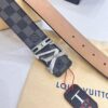 LV Men's Belt, New Arrival, High-End Custom Leather, 3.8cm Width, Full-Grain Suede Calfskin, Corrosion-Finished Hardware, Authenticity Verified via NXP Chip