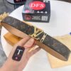 LV Men's Belt, New Arrival, Premium Cowhide Leather, 3.8cm Width, Original Imported Fabric, Corrosion-Resistant Metal Logo