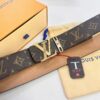 LV Men's Belt, New Arrival, Premium Cowhide Leather, 3.8cm Width, Original Imported Fabric, Corrosion-Resistant Metal Logo