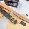 LV Men's Belt, New Arrival, Premium Cowhide Leather, 3.8cm Width, Original Imported Fabric, Corrosion-Resistant Metal Logo