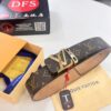 LV Men's Belt, New Arrival, Premium Cowhide Leather, 3.8cm Width, Original Imported Fabric, Corrosion-Resistant Metal Logo