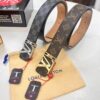 LV Men's Belt, New Arrival, Premium Cowhide Leather, 3.8cm Width, Original Imported Fabric, Corrosion-Resistant Metal Logo