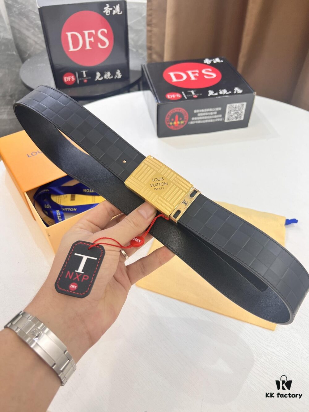 Top Quality Genuine Leather Belt, Louis Vuitton LV Style, 3.8cm Width, Imported South African Cowhide, Dual-Sided Texture, Full-Grain Cow Leather Men's Dress Belt