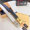 Top-Tier Louis Vuitton LV Men's Leather Belt, 3.8cm Width, Imported South African Cowhide with Grid Texture, Full-Grain Leather, Stainless Steel Buckle, Duty-Free Authenticity Verified