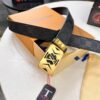 Louis Vuitton Automatic Buckle Belt, Top-Quality Genuine Leather, Imported Grain Calfskin, Smooth Slide Mechanism, 3.5cm Width