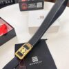 Givenchy Men's Belt - Original Factory Direct, Genuine Ox Leather with Logo Buckle, 3.8cm Width, Duty-Free Hong Kong Gift Box Edition