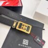 Givenchy Men's Belt - Original Factory Direct, Genuine Ox Leather with Logo Buckle, 3.8cm Width, Duty-Free Hong Kong Gift Box Edition