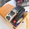 Top-Tier LV Louis Vuitton Belt - Genuine Mold L, Polished Stainless Steel Hardware, Reversible French Imported Embossed Calfskin Leather, 3.8cm Width, Original NXP RFID Tag with Anti-Counterfeit Chip (Hong Kong Duty-Free Gift Box)