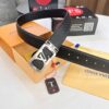 Top-Tier LV Louis Vuitton Belt - Genuine Mold L, Polished Stainless Steel Hardware, Reversible French Imported Embossed Calfskin Leather, 3.8cm Width, Original NXP RFID Tag with Anti-Counterfeit Chip (Hong Kong Duty-Free Gift Box)