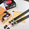 Top-Tier LV Louis Vuitton Belt - Genuine Mold L, Polished Stainless Steel Hardware, Reversible French Imported Embossed Calfskin Leather, 3.8cm Width, Original NXP RFID Tag with Anti-Counterfeit Chip (Hong Kong Duty-Free Gift Box)