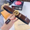 LV Men's Belt, Genuine Crocodile Grain Cowhide Leather, 4.0cm Width, Imported High-Quality Craftsmanship, Official Website Model, Top-Tier Quality with NXP Anti-Counterfeit Chip