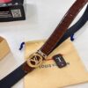 LV Men's Belt, Genuine Crocodile Grain Cowhide Leather, 4.0cm Width, Imported High-Quality Craftsmanship, Official Website Model, Top-Tier Quality with NXP Anti-Counterfeit Chip