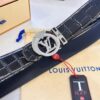 LV Men's Belt, Latest ZP Mold Design, Imported Crocodile Grain Cowhide Leather, 4.0cm Width, Heavy-Duty Steel Buckle with NXP Anti-Counterfeit Chip