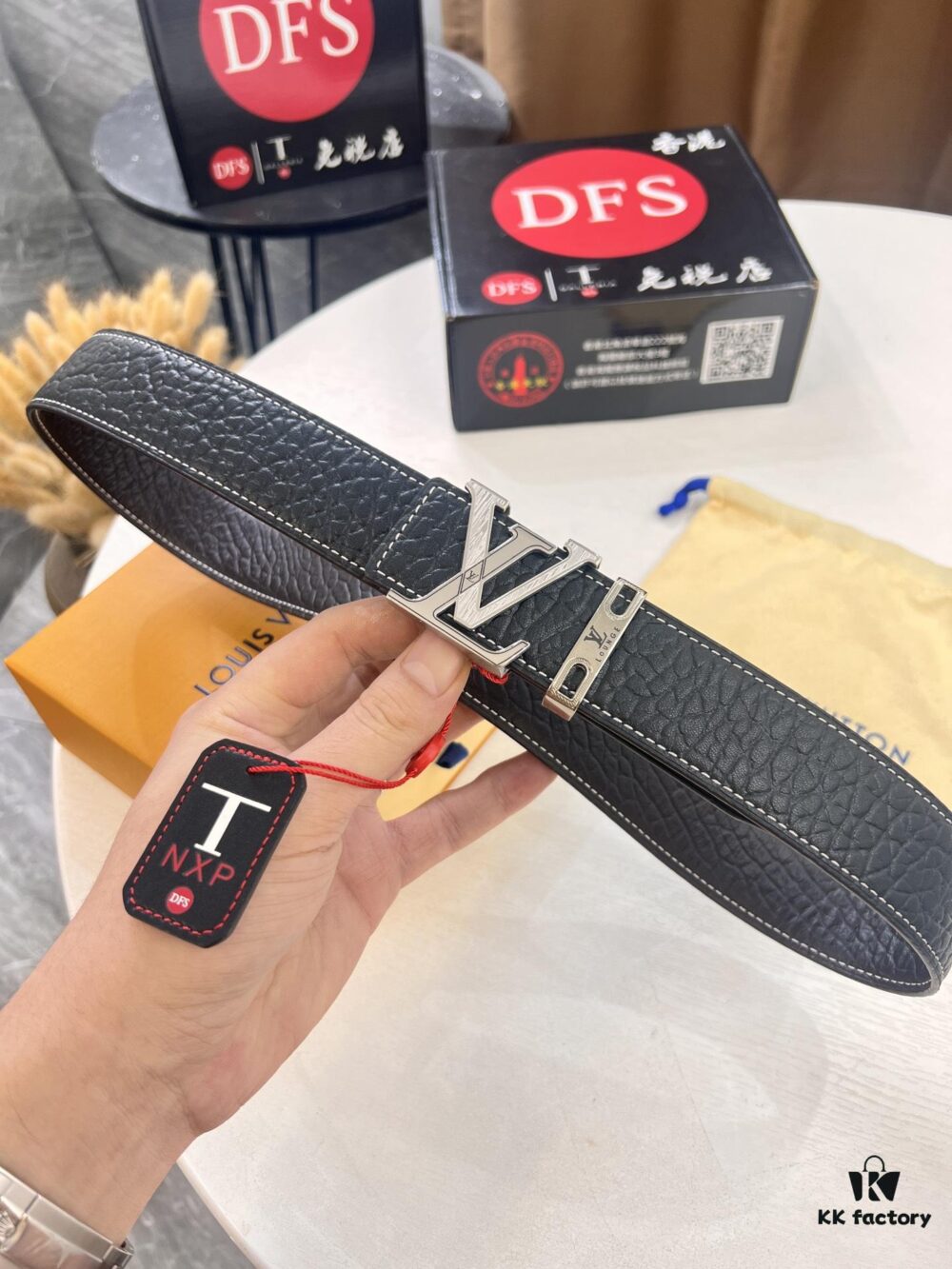 Givenchy Men's Belt - Original Factory Direct, Genuine Calfskin Leather, Embossed Logo Buckle, 3.8cm Width, Duty-Free Hong Kong Edition