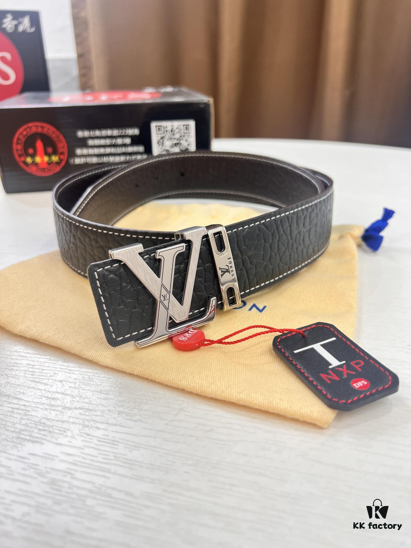 Givenchy Men's Belt - Original Factory Direct, Genuine Calfskin Leather, Embossed Logo Buckle, 3.8cm Width, Duty-Free Hong Kong Edition