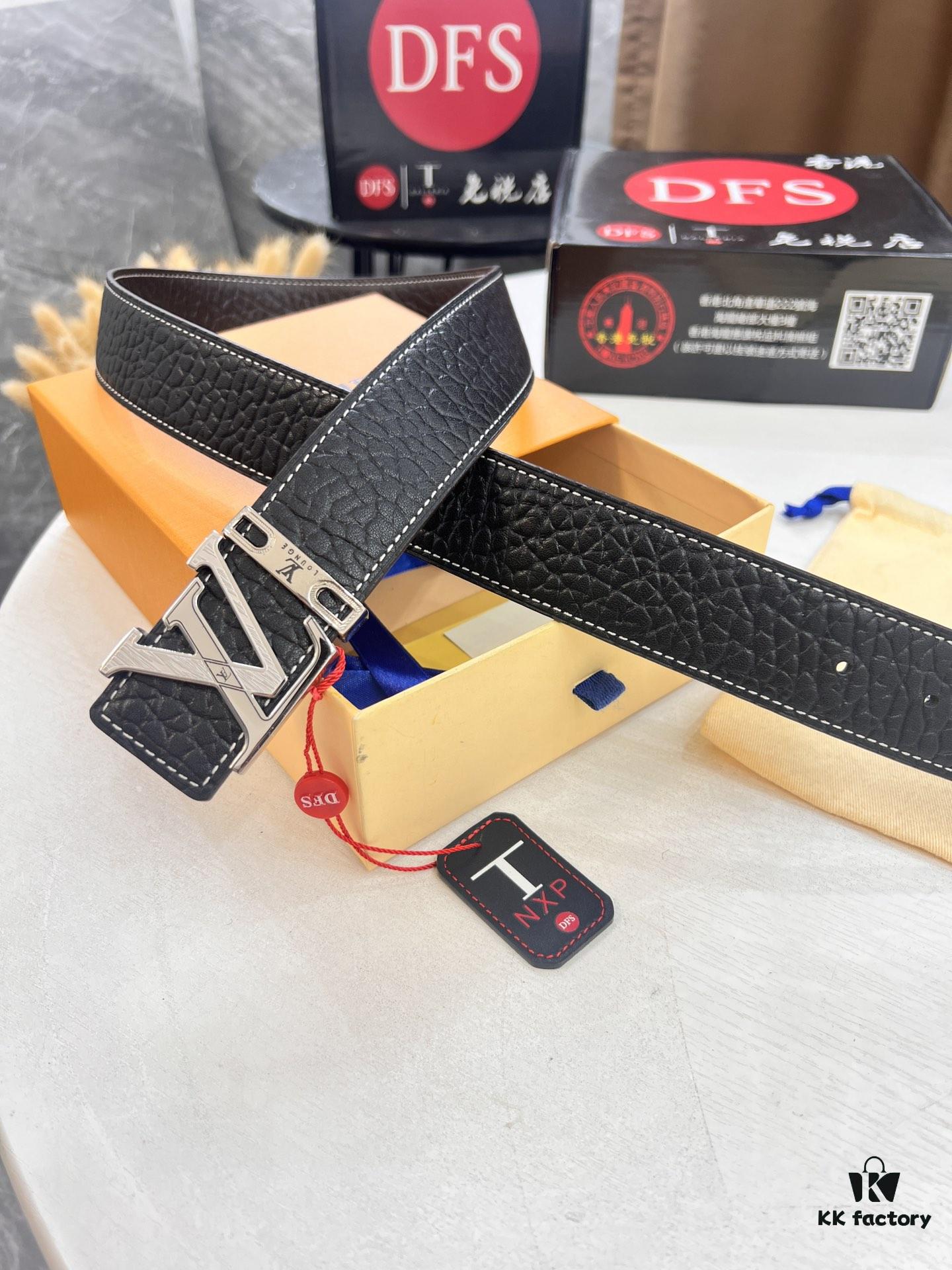 Givenchy Men's Belt - Original Factory Direct, Genuine Calfskin Leather, Embossed Logo Buckle, 3.8cm Width, Duty-Free Hong Kong Edition