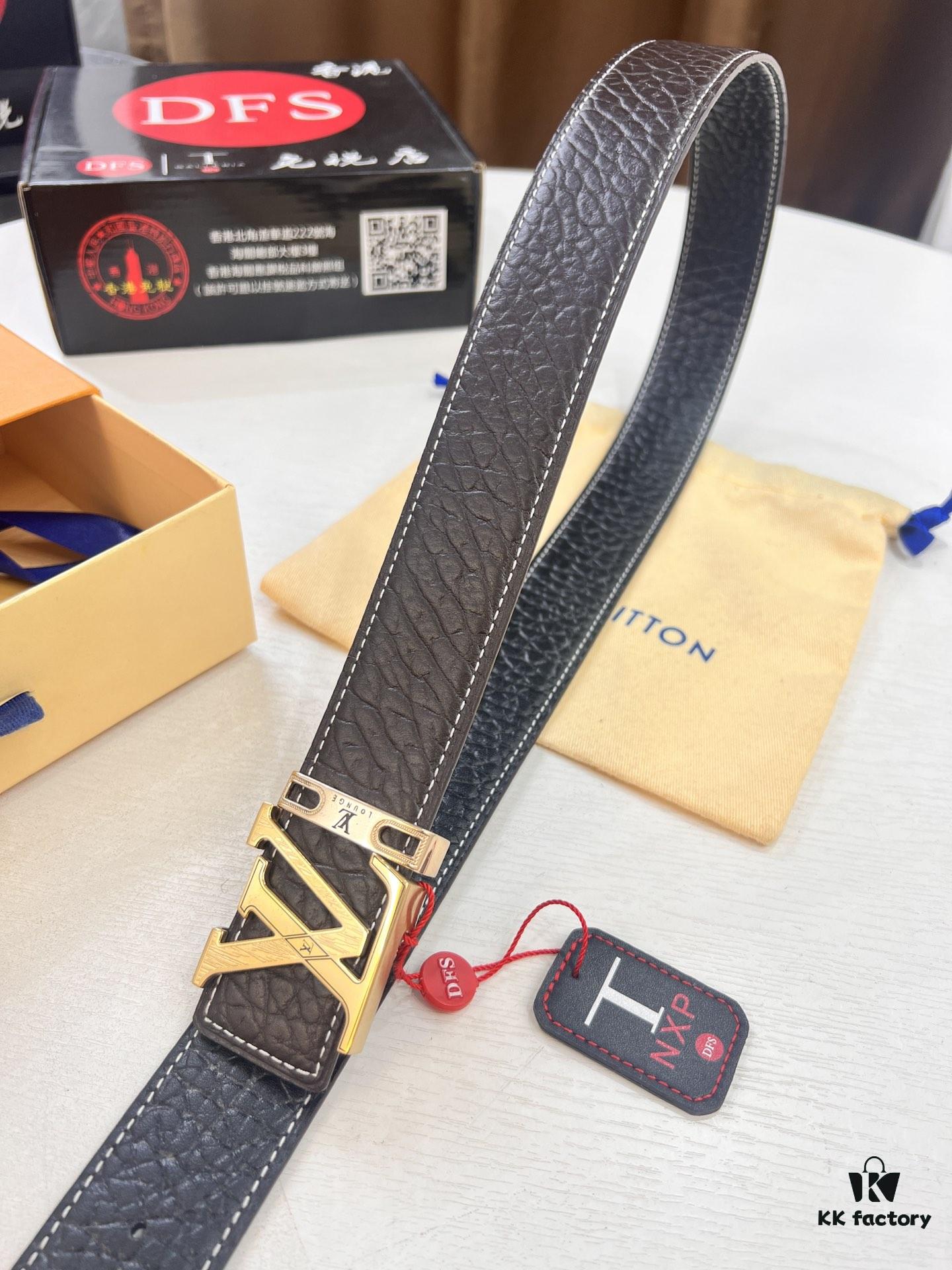 Givenchy Men's Premium Belt - Original Factory Direct, Genuine Oxhide Leather with Logo Buckle, 3.8cm Width