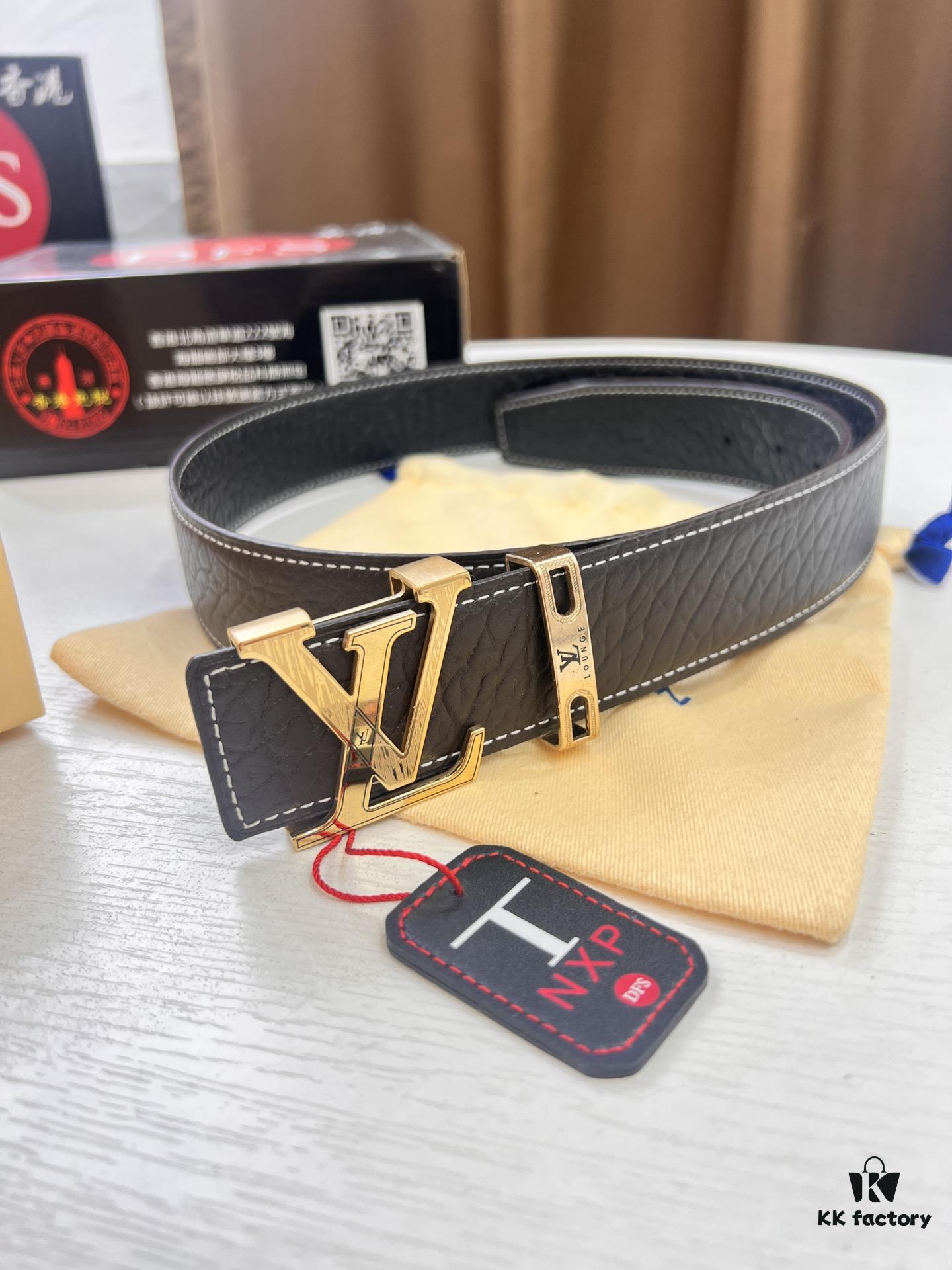 Givenchy Men's Premium Belt - Original Factory Direct, Genuine Oxhide Leather with Logo Buckle, 3.8cm Width