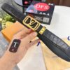 Louis Vuitton Automatic Buckle Belt, Premium Calfskin with Crocodile Texture, 3.5cm Width, Top-Quality Business Formal Accessory