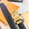 Louis Vuitton Automatic Buckle Belt, Premium Calfskin with Crocodile Texture, 3.5cm Width, Top-Quality Business Formal Accessory
