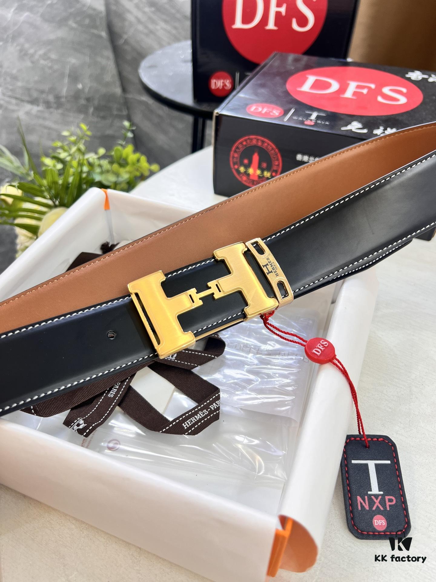 Louis Vuitton Automatic Buckle Belt, Premium Calfskin with Crocodile Texture, 3.5cm Width, Top-Quality Business Formal Accessory