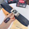 Top-Tier LV Louis Vuitton Belt - Genuine Mold L Letter Polished Stainless Steel Hardware, Inside Buckle Design, 3.8cm Width, French Imported Embossed Cowhide Leather