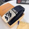 Top-Tier LV Louis Vuitton Belt - Genuine Mold L Letter Polished Stainless Steel Hardware, Inside Buckle Design, 3.8cm Width, French Imported Embossed Cowhide Leather