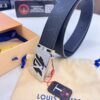 Top-Tier LV Louis Vuitton Belt - Genuine Mold L Letter Polished Stainless Steel Hardware, Inside Buckle Design, 3.8cm Width, French Imported Embossed Cowhide Leather