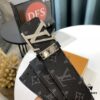 LV Men's Belt, New Monogram Design, Imported Fabric, Full-Grain Cowhide, Reversible, 3.8cm Width, Water Ripple Letter Hardware