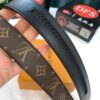 Luxury Louis Vuitton Automatic Buckle Belt – Genuine Cowhide with PVC Monogram Pattern, 3.5cm Width, Top-Quality Craftsmanship