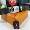 Louis Vuitton Automatic Buckle Belt, Premium Cowhide with PVC Monogram Pattern, 3.5cm Width, Top-Quality Craftsmanship