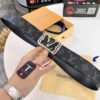 LV Men's Belt, Latest Design, ZP Molded, Synchronized with Original Monogram Fabric, Full-Grain Cowhide Leather, 4.0cm Width, Premium Quality with NXP Anti-Counterfeit Chip