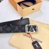 LV Men's Belt, Latest Design, ZP Molded, Synchronized with Original Monogram Fabric, Full-Grain Cowhide Leather, 4.0cm Width, Premium Quality with NXP Anti-Counterfeit Chip
